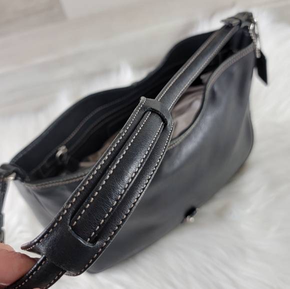 Coach Leatherware Black Leather Handbag #7778 Vintage 94 - Picture 5 of 16